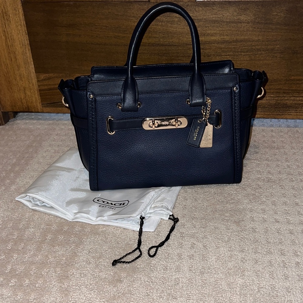 Coach Swagger Carryall Midnight Blue Satchel